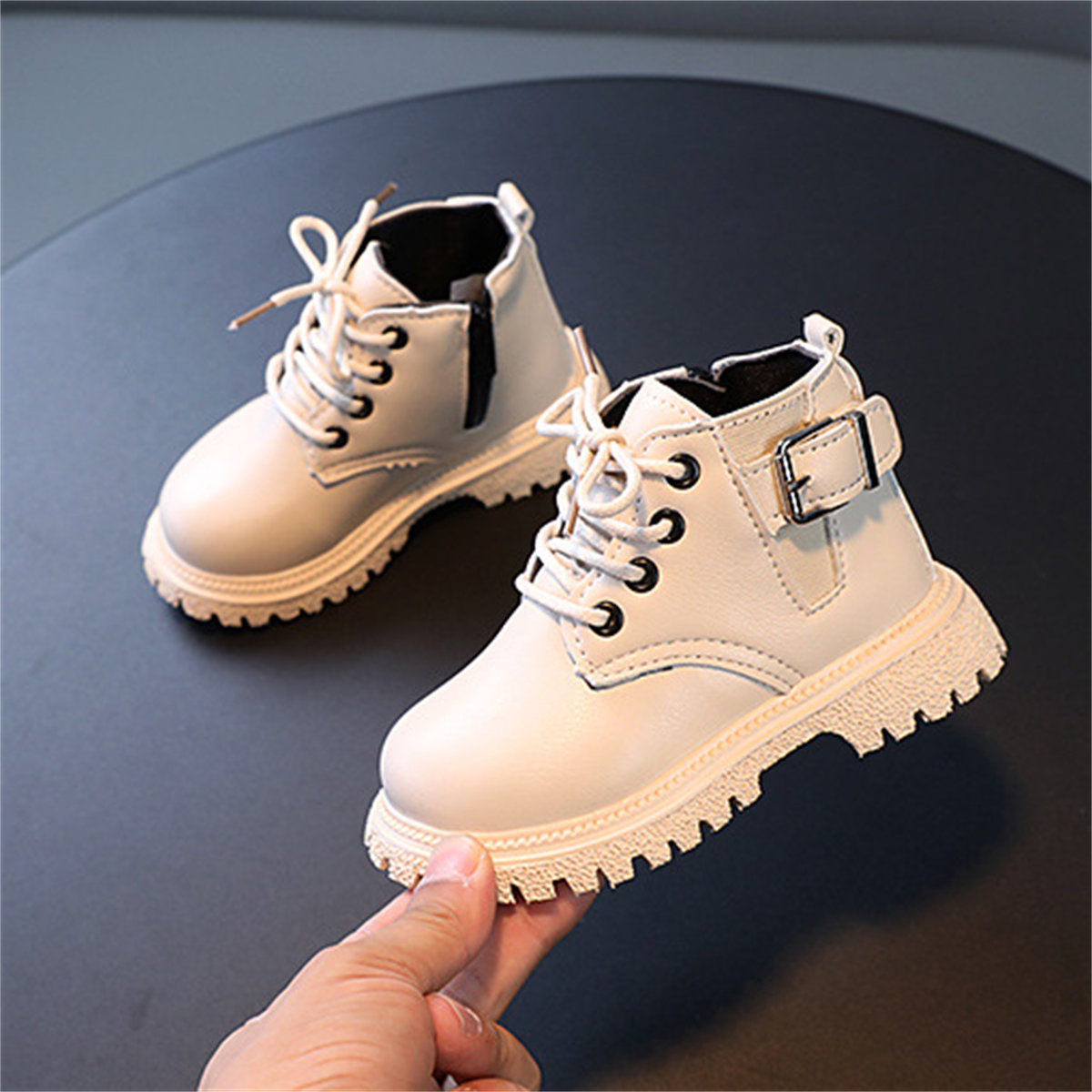 Solid color handsome urban style short boots Martin boots for boys and girls