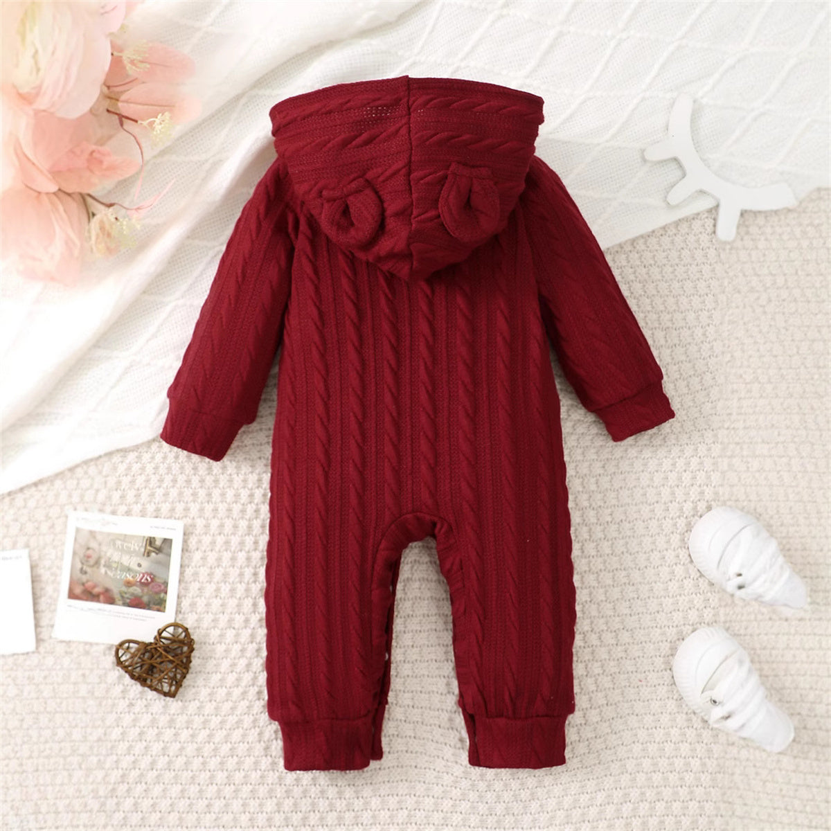 Burgundy Hooded Bodysuit