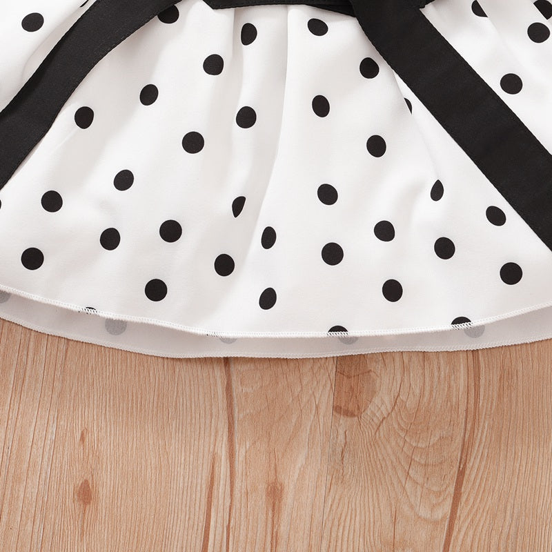 Baby Girl Polka Dot Print Long Sleeve Dress