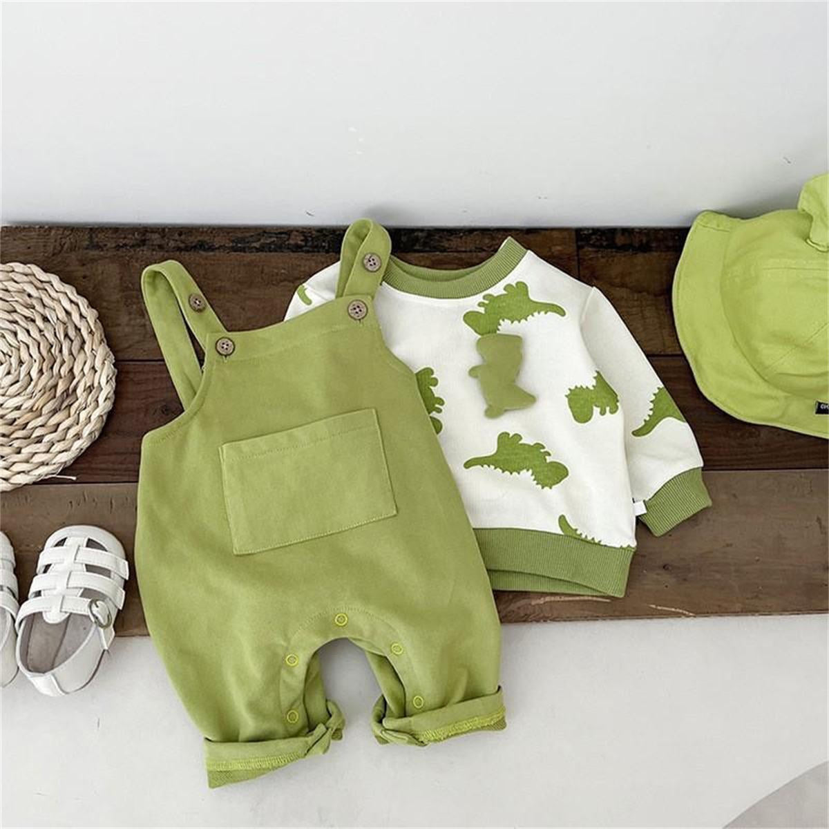 Baby boy autumn overalls cartoon two piece suit