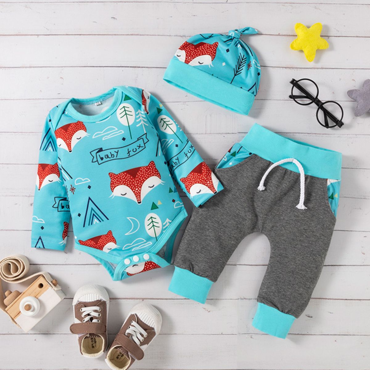 Boys long-sleeved baby suit autumn new three-piece pants suit children's clothing