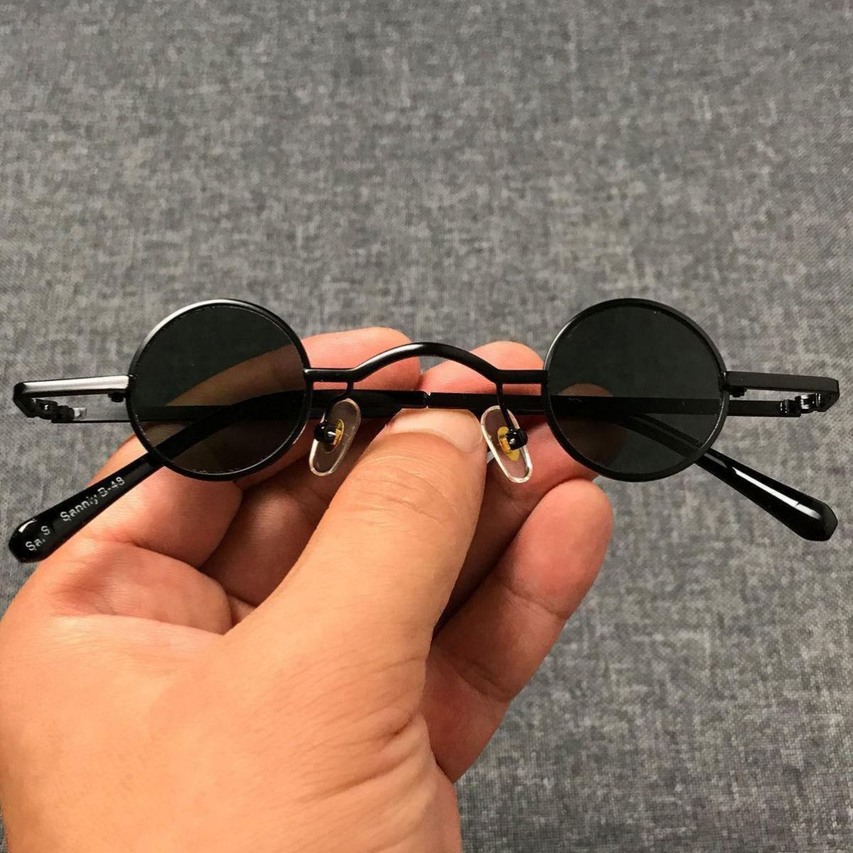 ins style punk round sunglasses prince mirror retro sunglasses men and women super small frame best man hip-hop concave shape