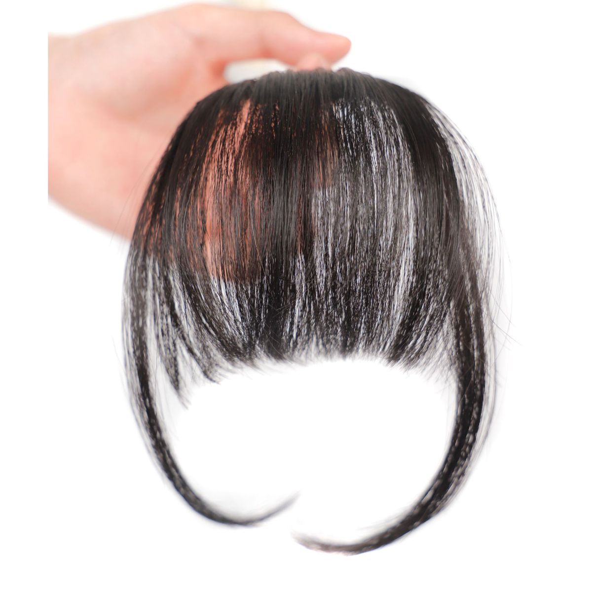 Chemical fiber wig with air bangs, thin fake bangs for women with sideburns, straight bangs wig