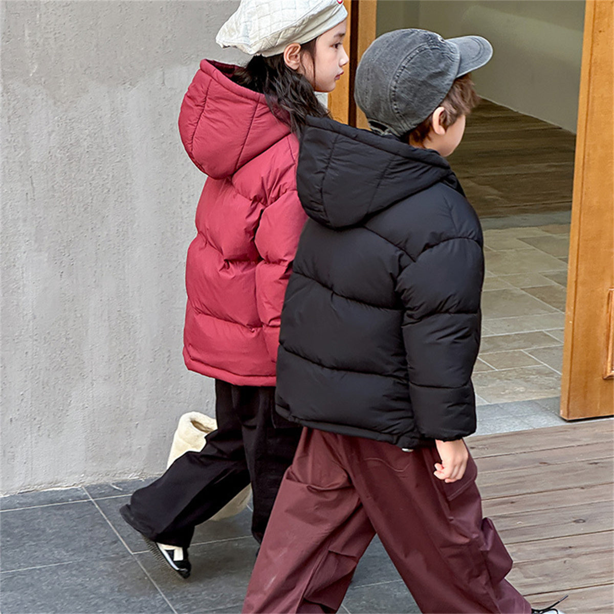 children's winter short down jacket