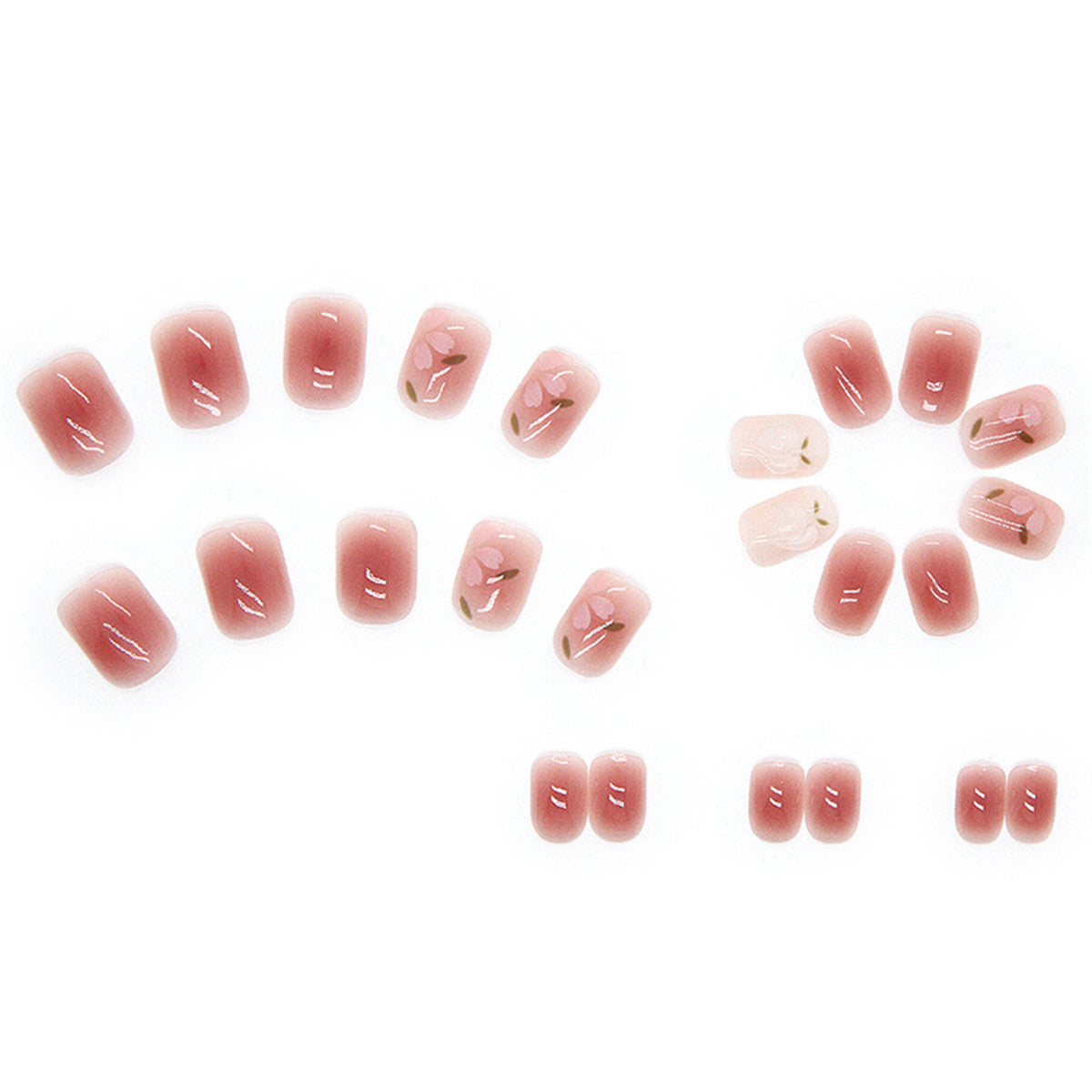 Camellia 3D Light-changing Love Girl Blush Nail Art