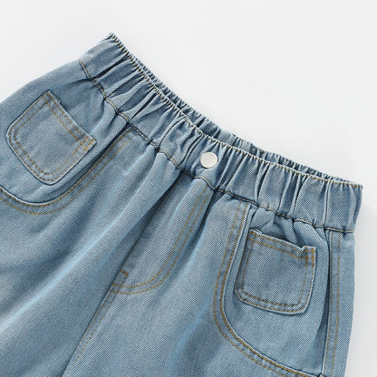 Multi-Pocket Denim Shorts