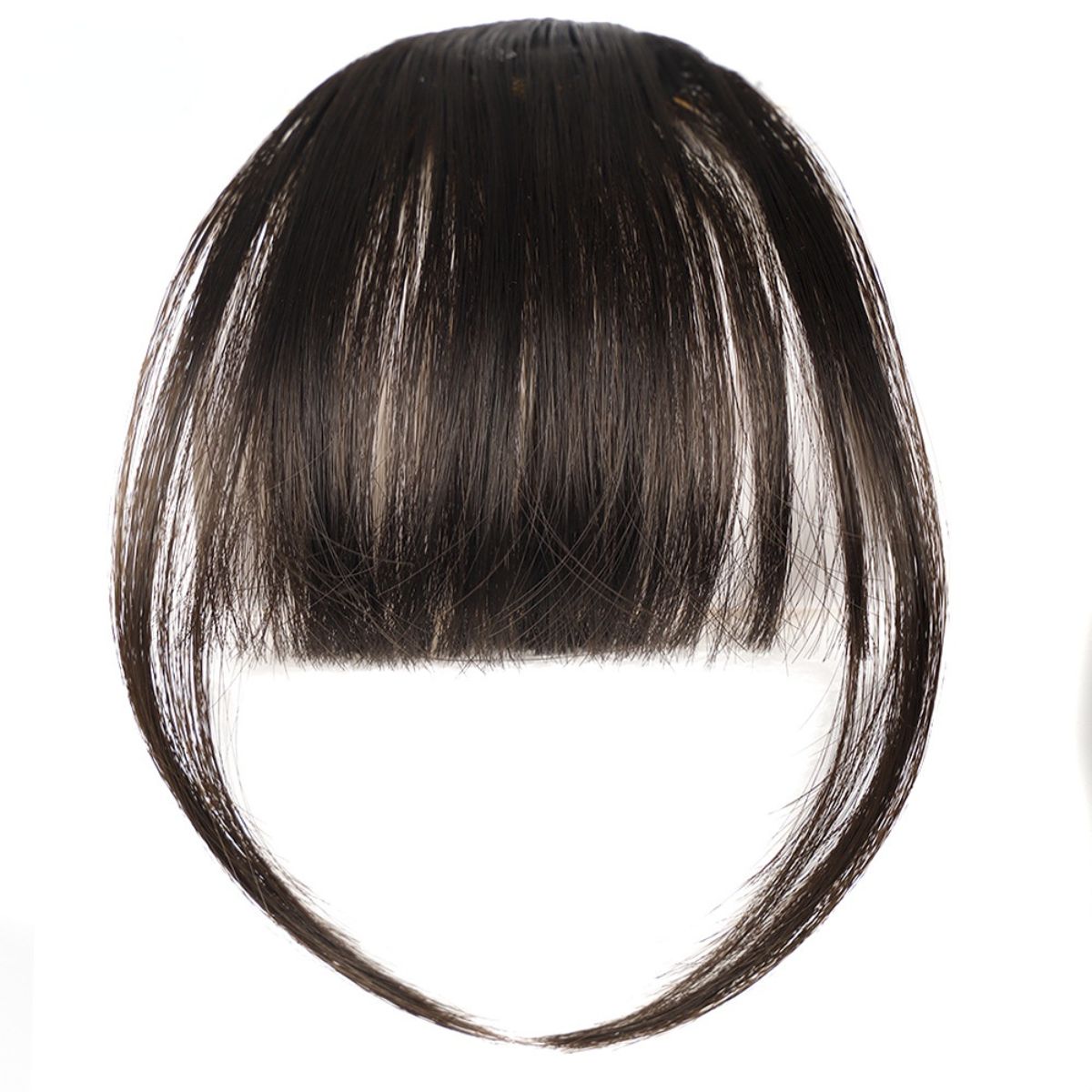 Chemical fiber wig with air bangs, thin fake bangs for women with sideburns, straight bangs wig