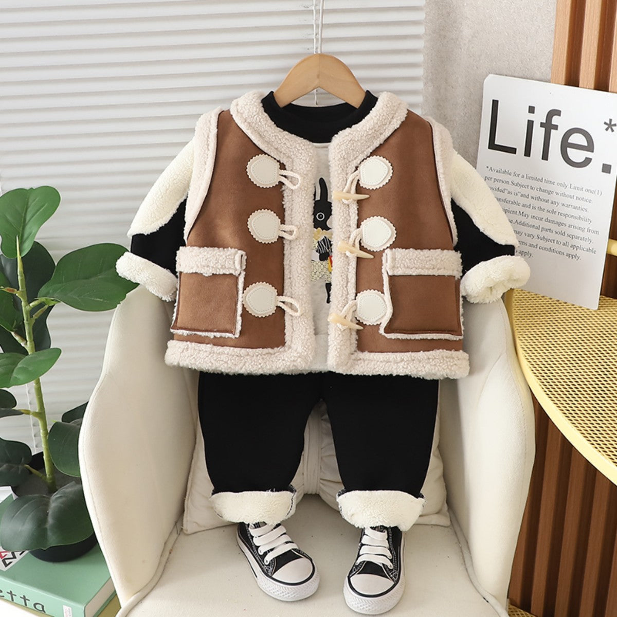 Vest winter three-piece suit stylish new boys clothes sweater suit baby autumn and winter style