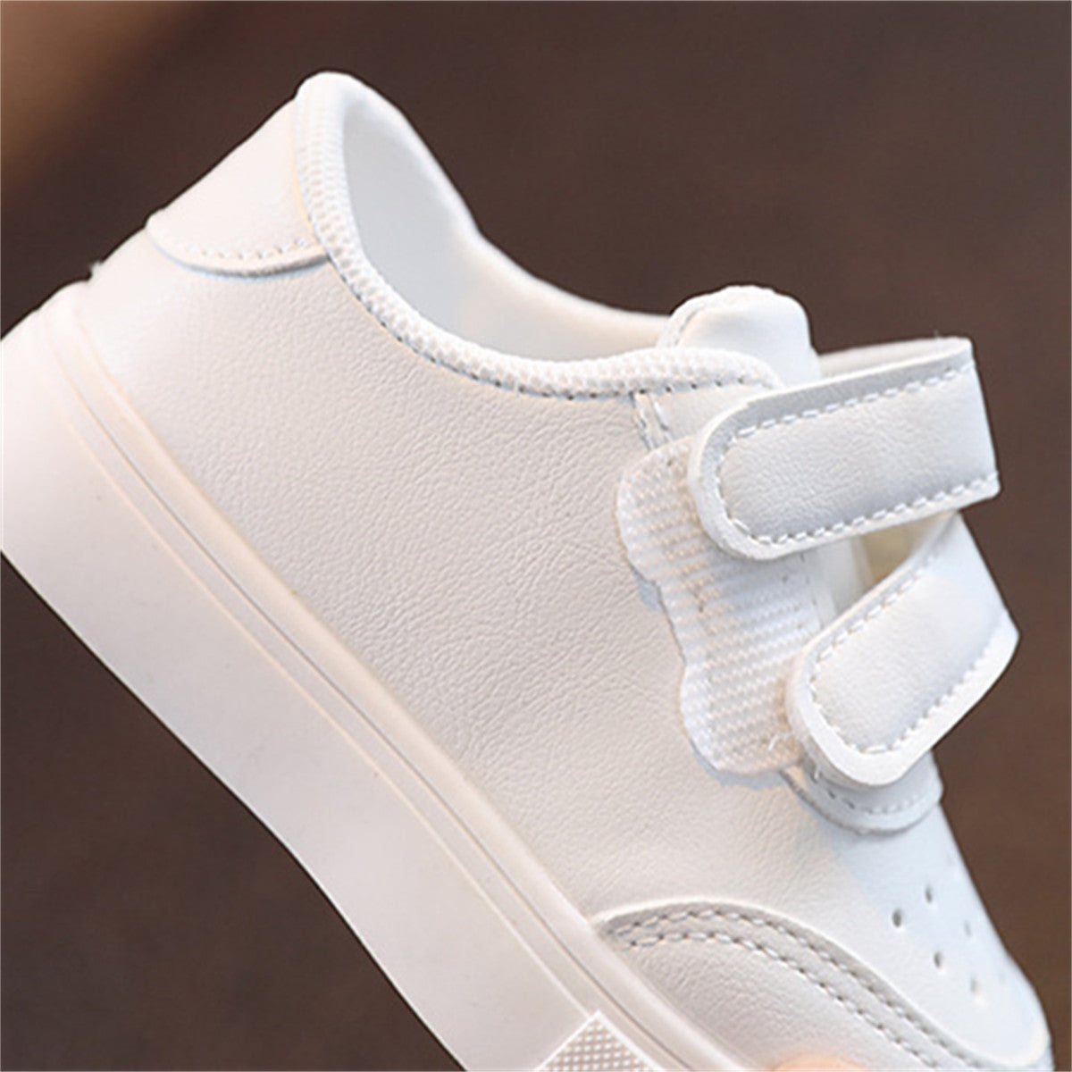 children's solid color white sneakers