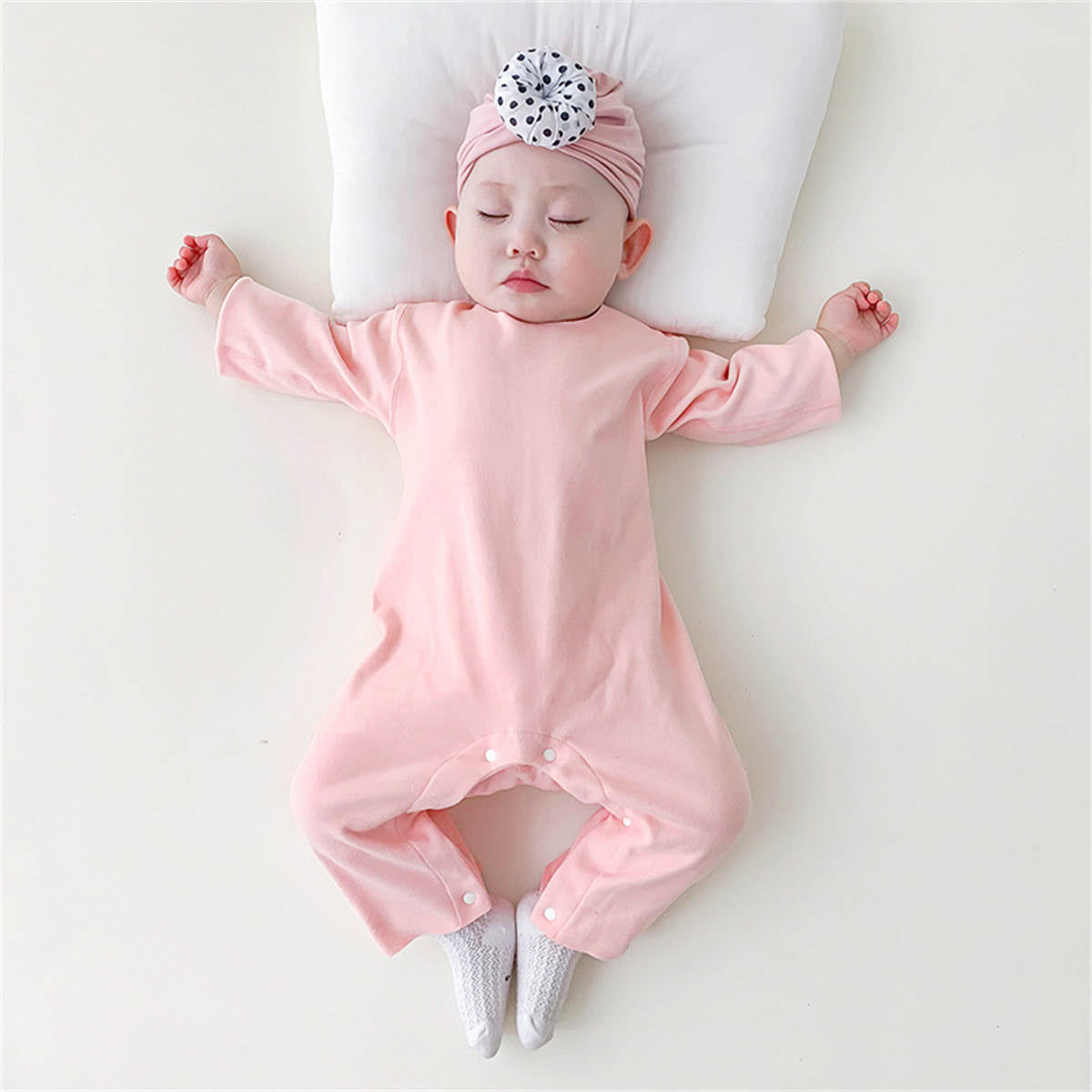 Infant and toddler double-sided brushed long-sleeved boneless warm romper