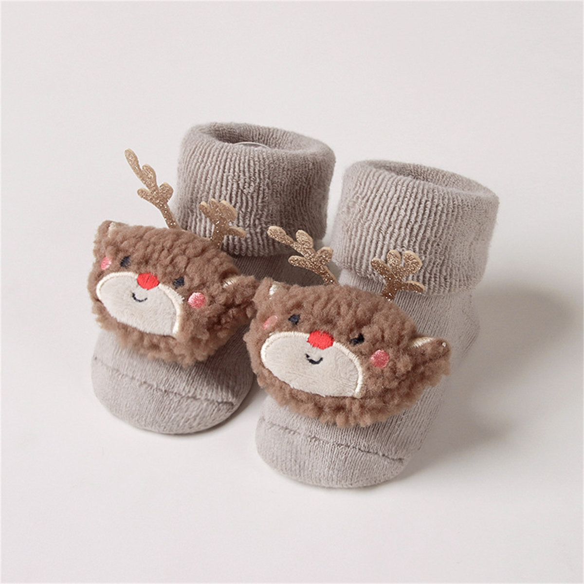 Baby autumn and winter style furry Christmas doll warm non-slip baby socks