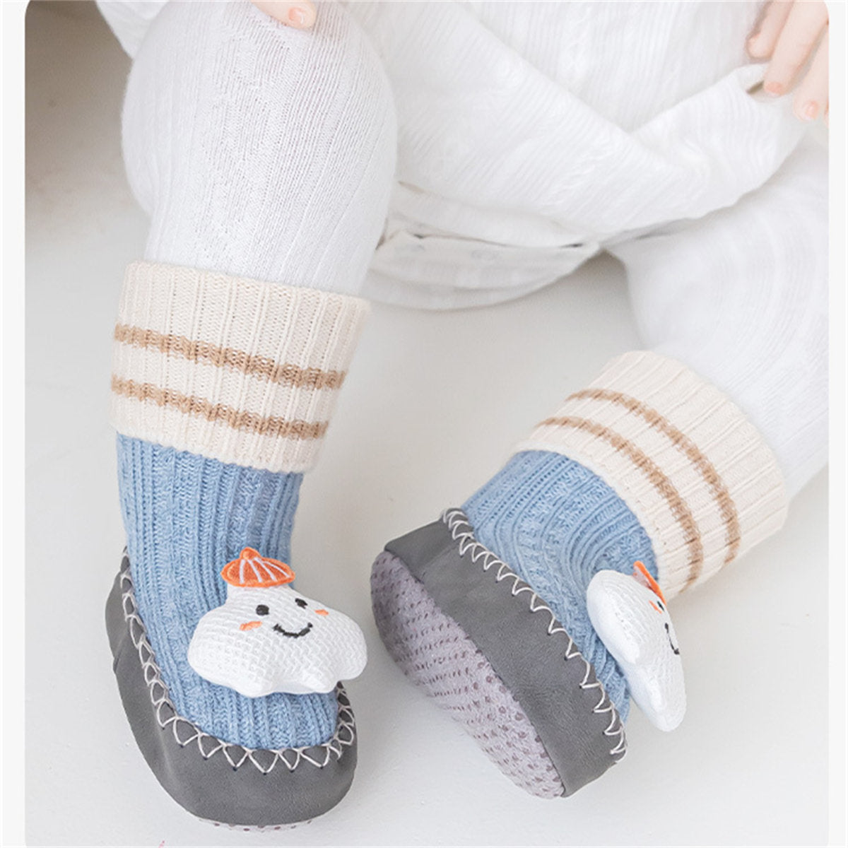 Infant and toddler boys and girls autumn and winter floor socks shoes non-slip warm casual shoes