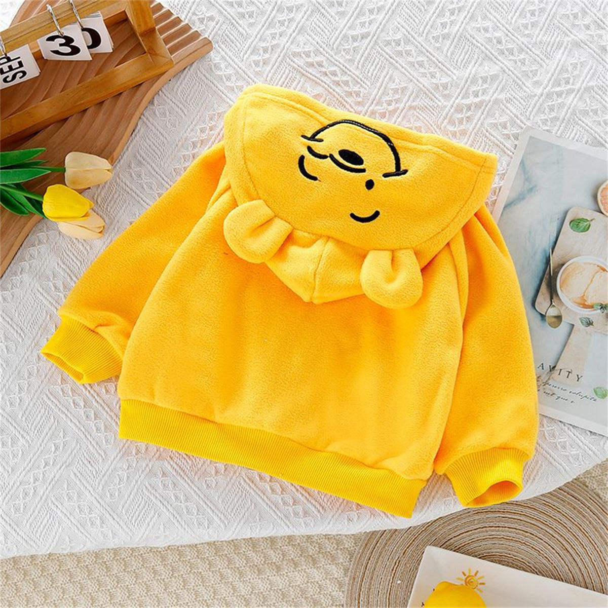 Boys and girls baby cartoon hooded tops