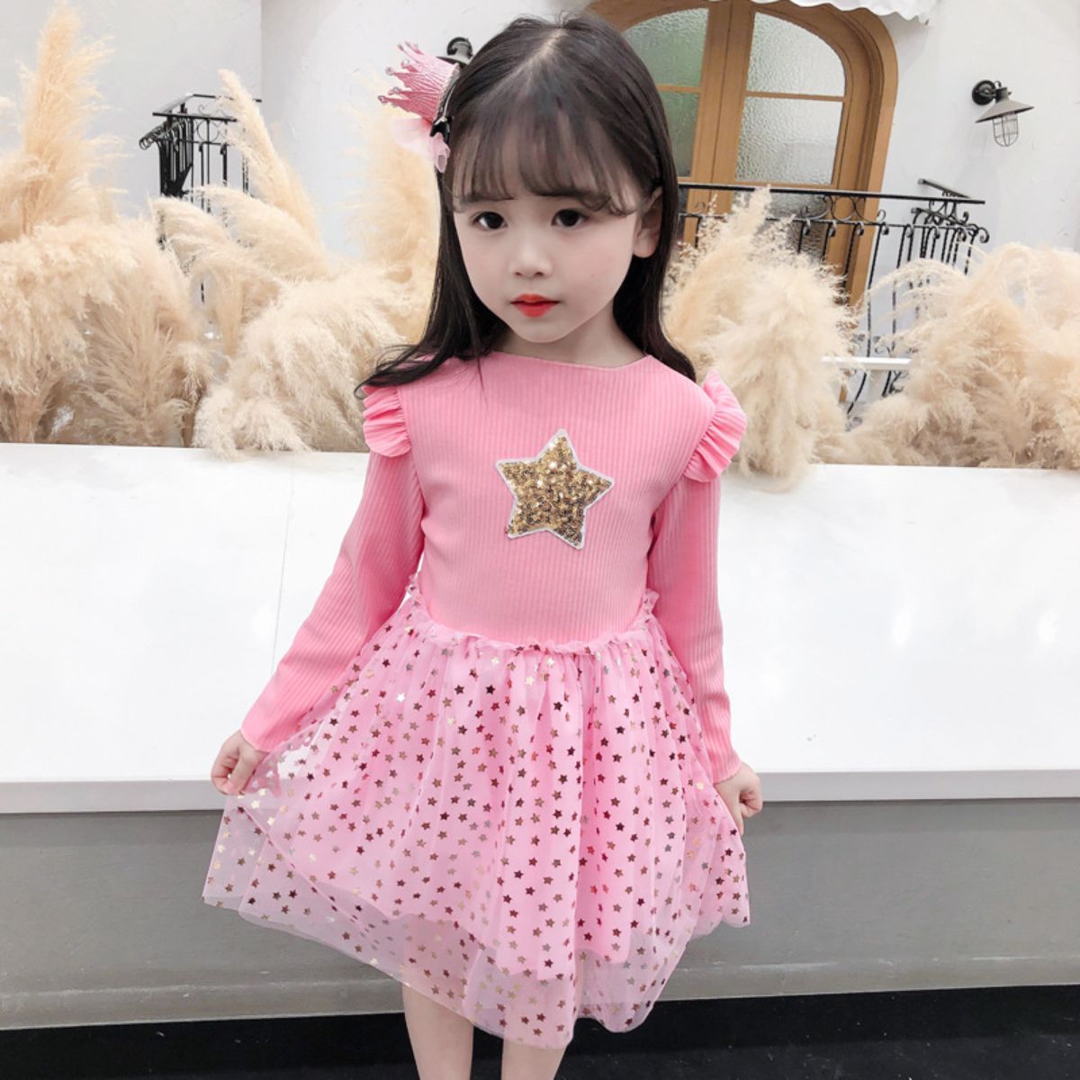 Girls dress new style little girl baby autumn dress princess dress children spring and autumn long-sleeved skirt