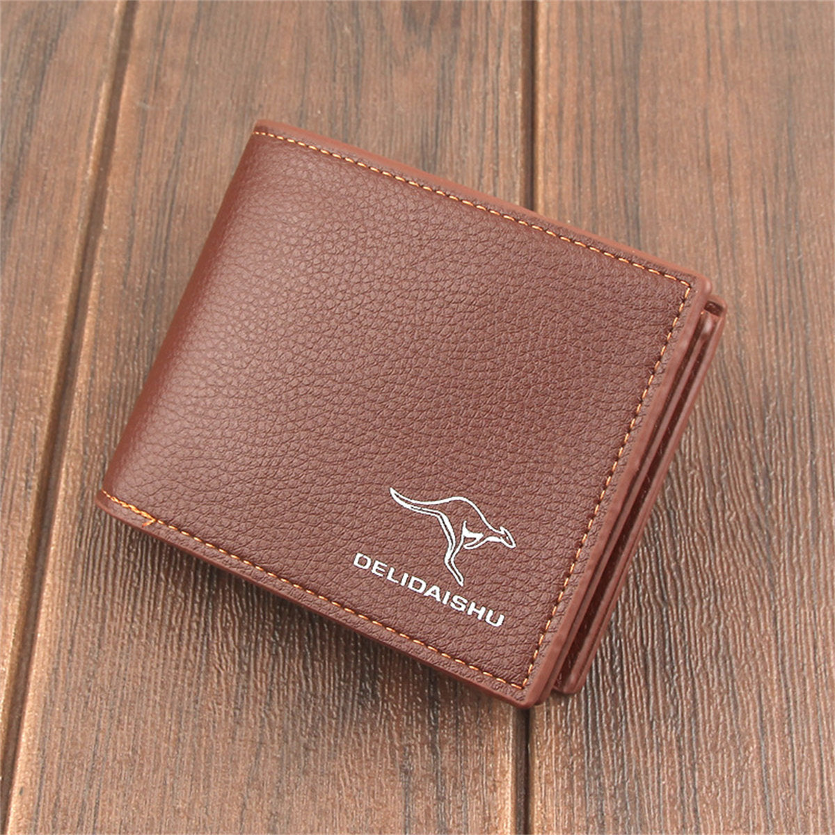 Men's Retro Fashion Zipper Short Multifunctional Card Holder Wallet