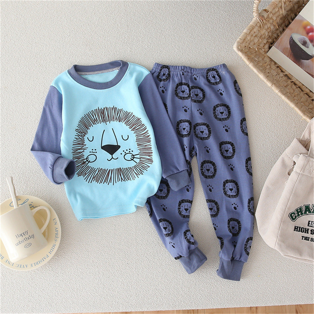 Children's underwear set pure cotton breathable soft cute daily home clothes two-piece children's clothing