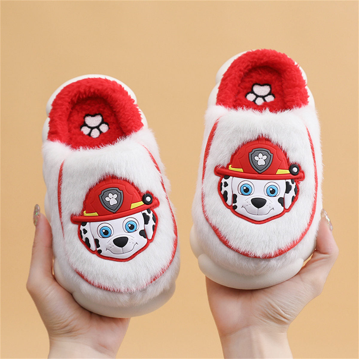 Children's Paw Patrol furry shoes for boys and girls, indoor warm and non-slip cartoon cotton slippers