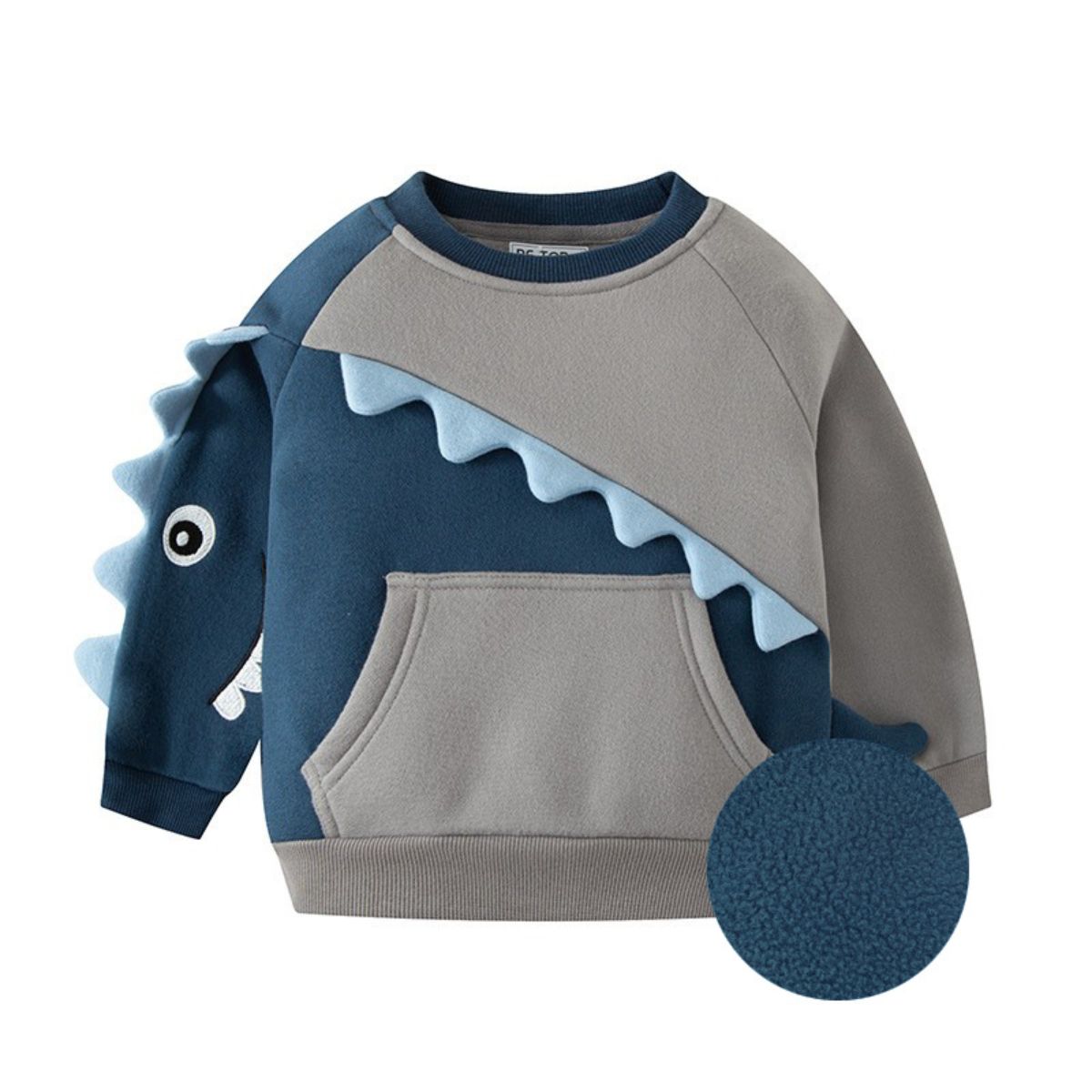 New autumn and winter polar fleece boys pullover cartoon color matching sweater children&#39;s sweater children&#39;s clothing