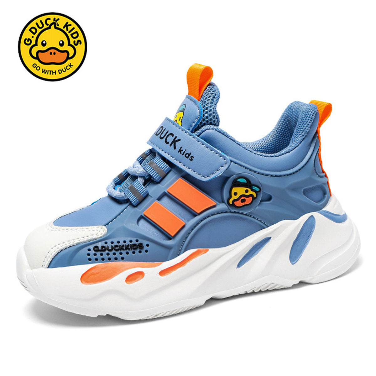 Autumn yellow duck leather waterproof functional sports shoes for boys and girls