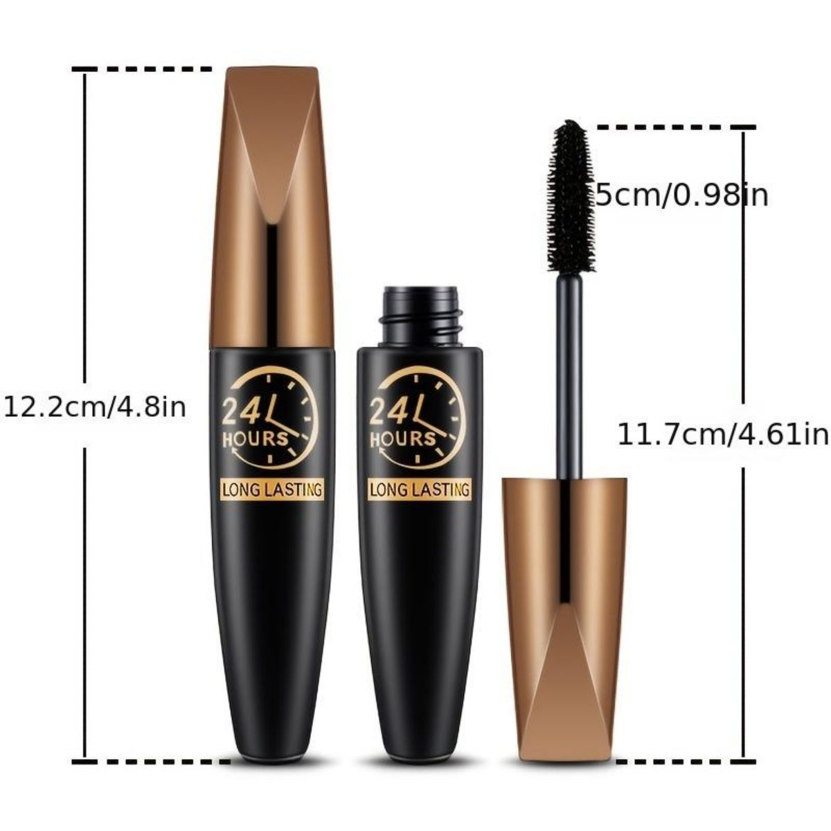 24-hour makeup-holding, no smudging, no fading, waterproof and sweat-proof, thickening and lengthening mascara