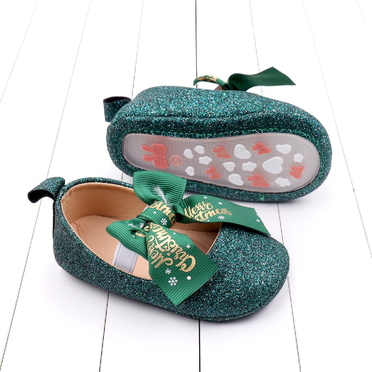 Baby toddler shoes bow princess shoes Christmas soft sole baby shoes baby shoes