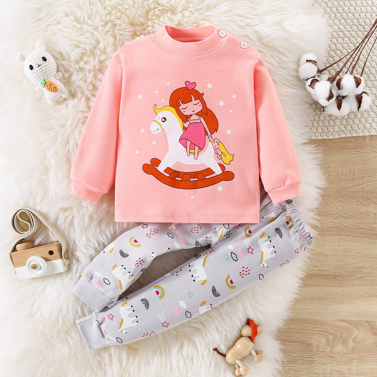 Children's thermal underwear set cute cartoon