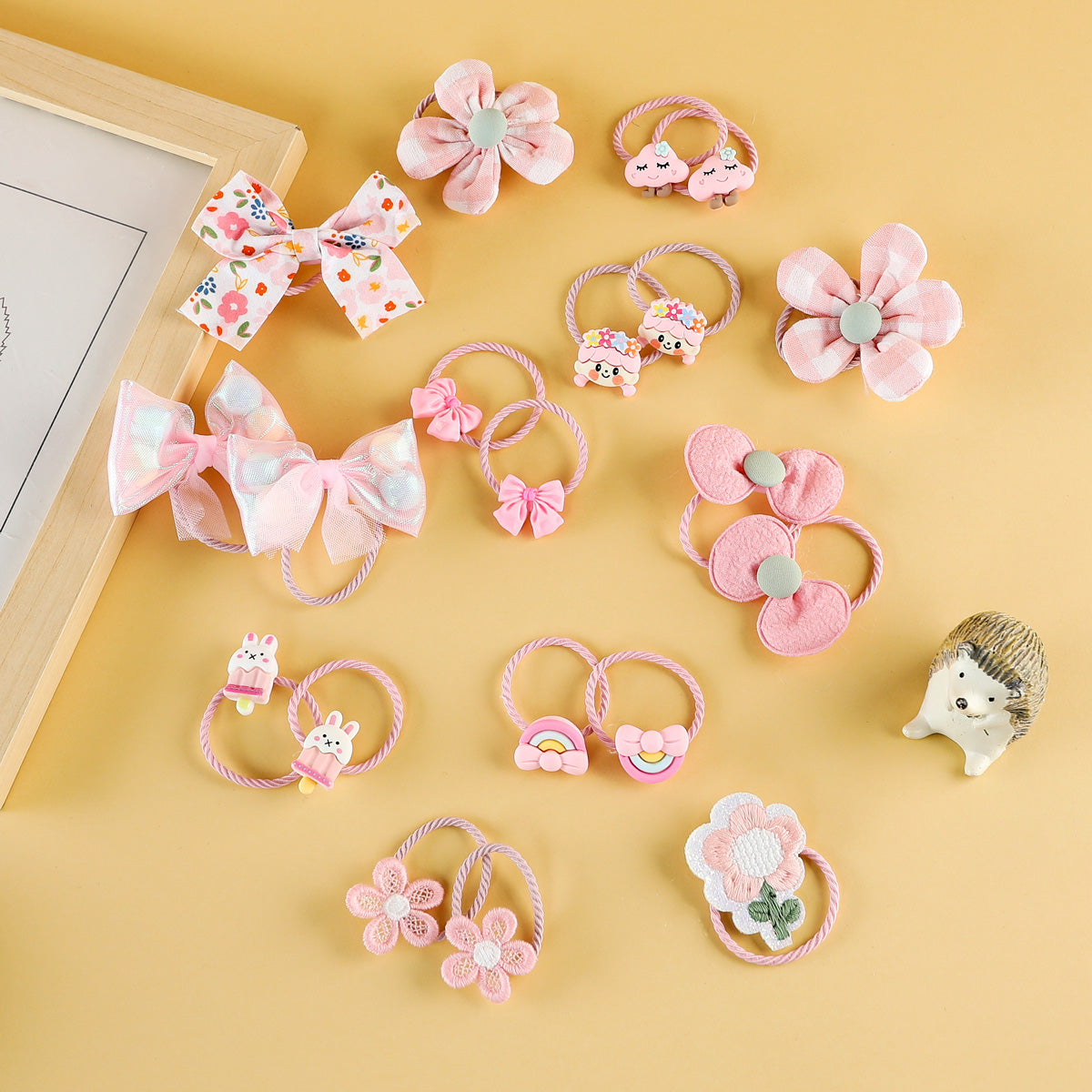 Children's 18-piece set of flower cartoon pattern hairpins