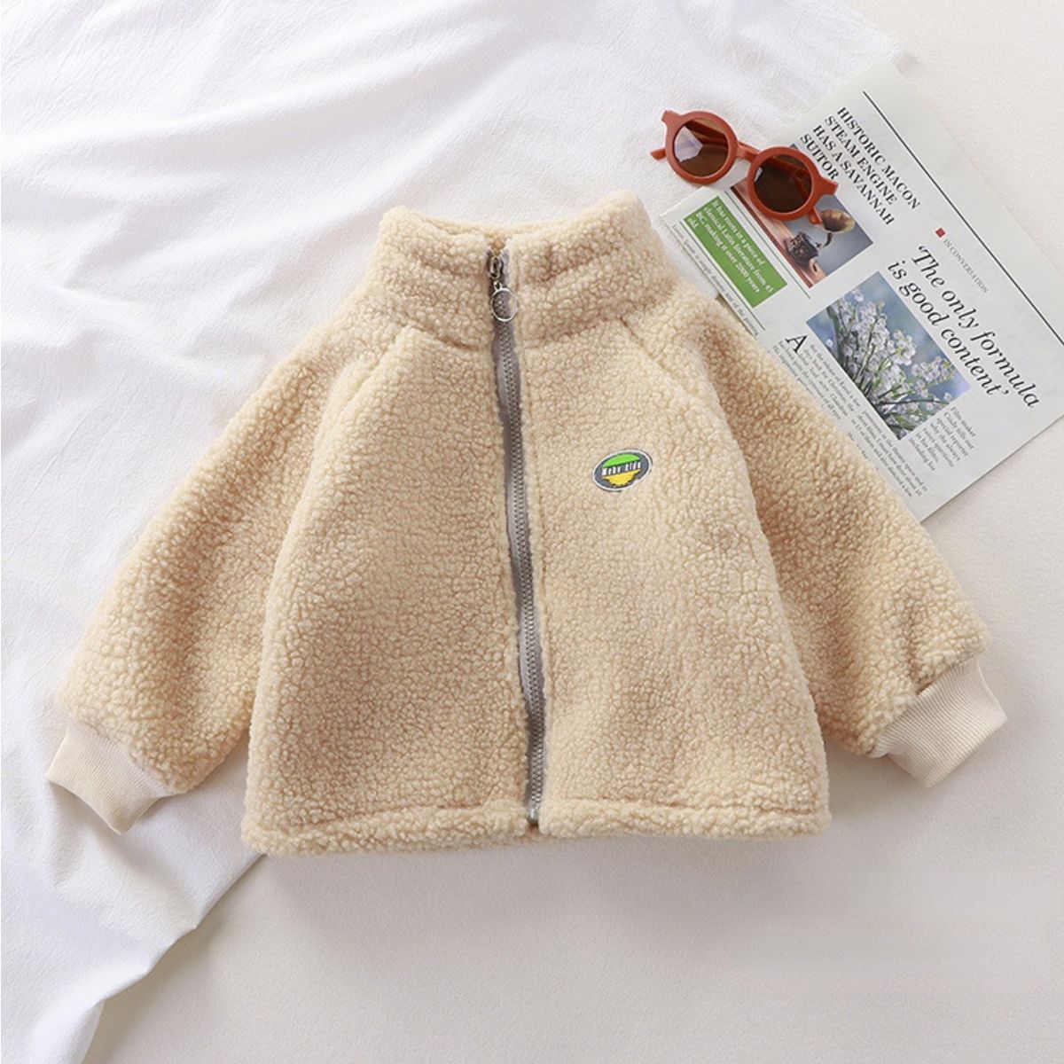 Children's lamb fleece jacket plus velvet jacket for boys and girls new styles for autumn and winter