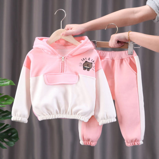 Children's clothing for boys and girls spring and autumn suits children's sports and leisure milk silk two-piece suits children's clothes