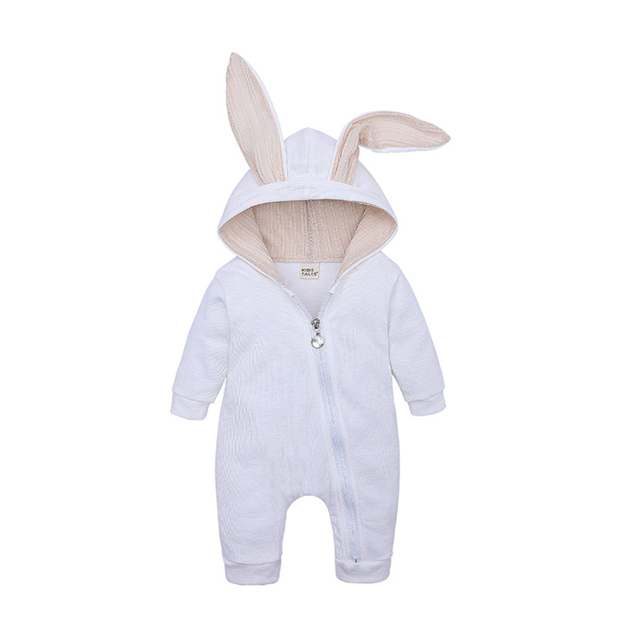 Baby big ears bunny hooded zipper romper