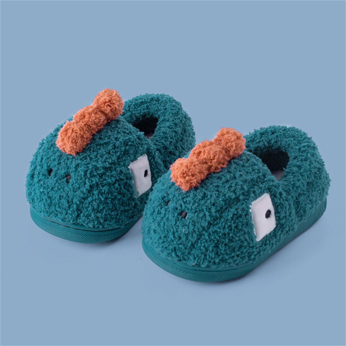 Children&#39;s winter velvet dinosaur cartoon cute style warm bag with hooded cotton slippers