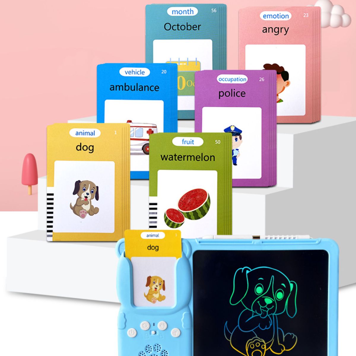 Children's LCD handwriting board card drawing machine card insertion graffiti drawing board puzzle all-in-one machine