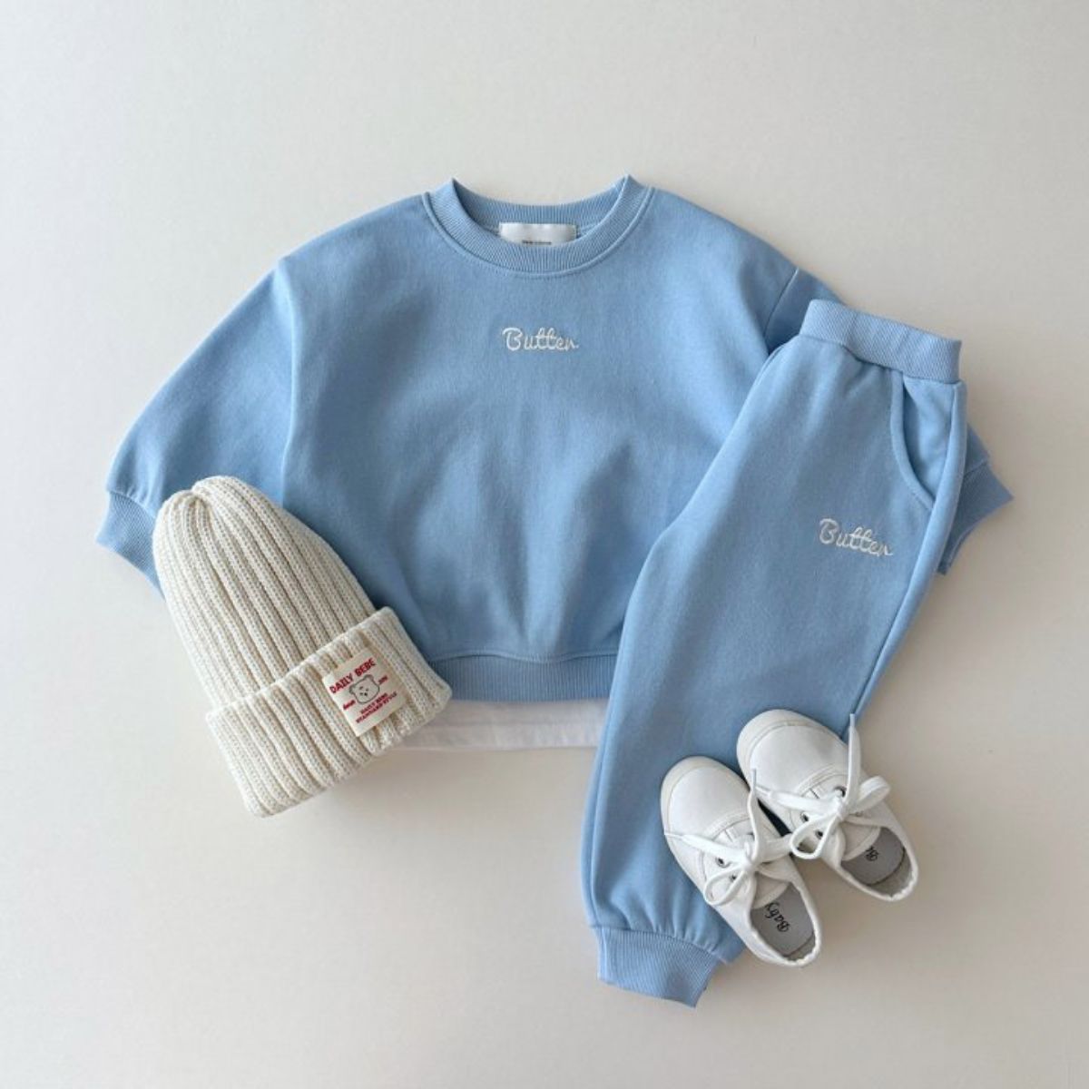 New cotton letter colored boys and girls sweatshirt + trousers suit for small and medium-sized children