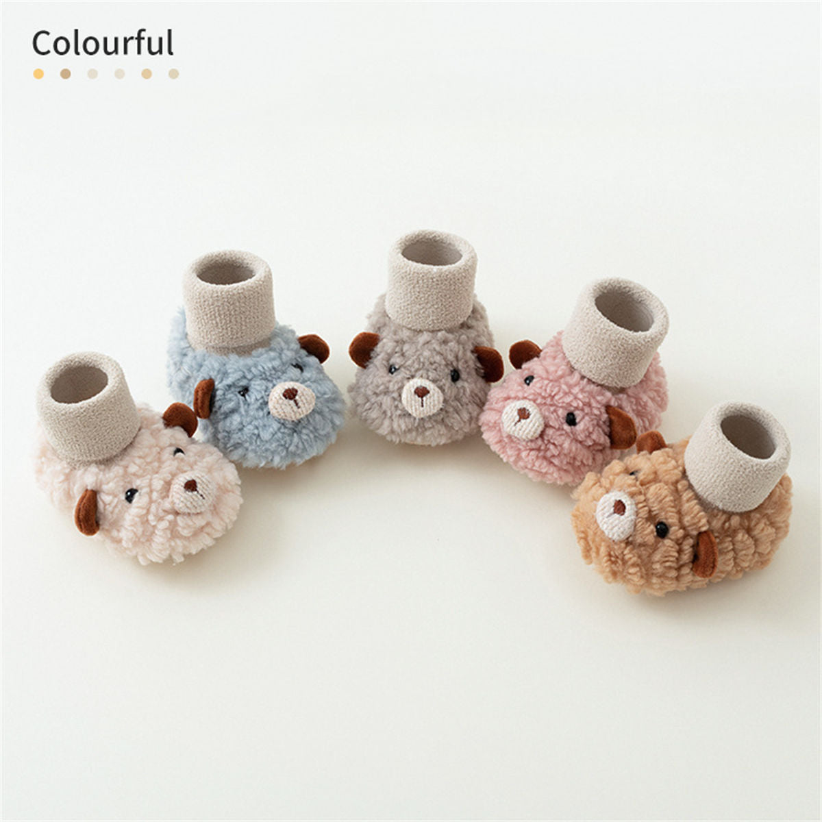 Winter plush cute bear style cotton shoes for baby boys and girls