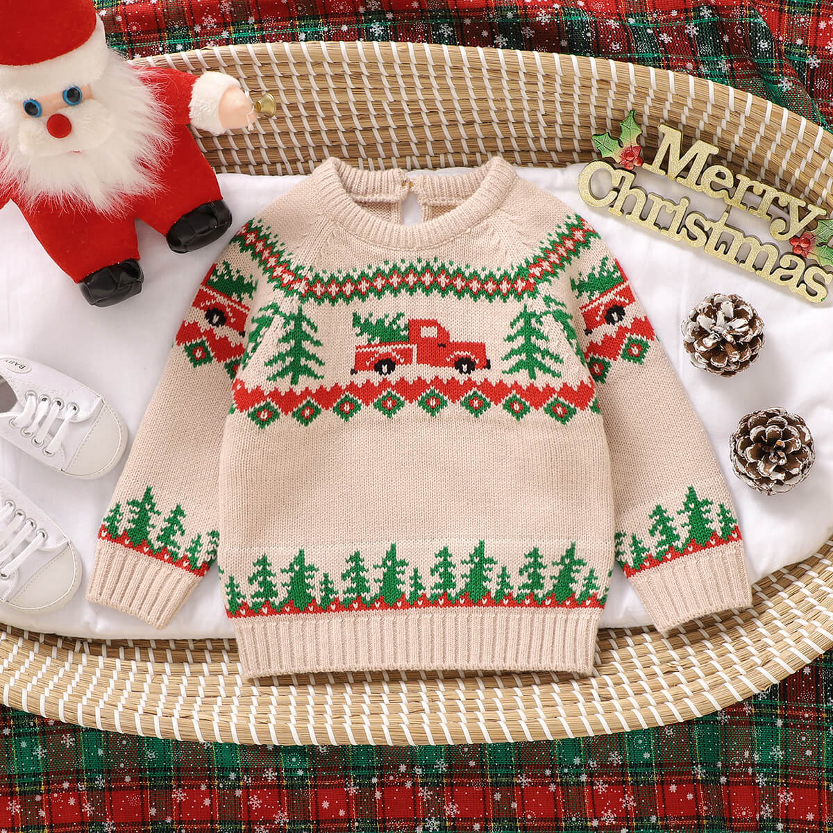 Baby Knitted Christmas Jacquard Pullover Sweater