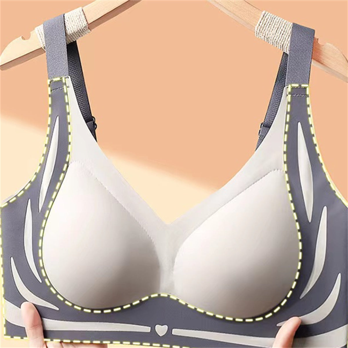 Seamless and gathered bras without underwire for women