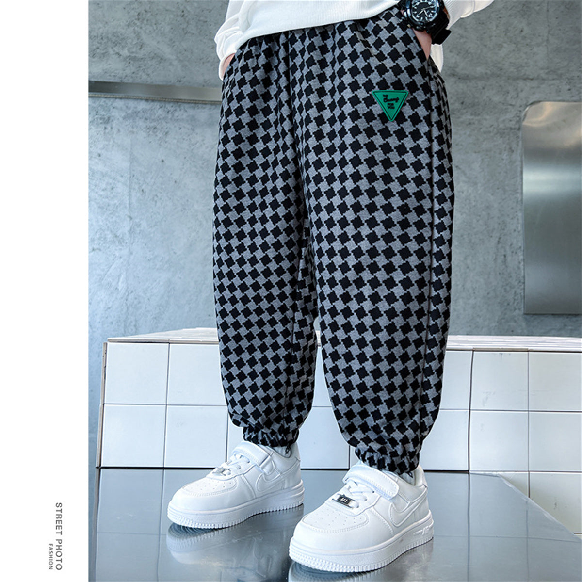 Children's Fashion Plaid Sweatpants Boys Loose Casual Sports Pants