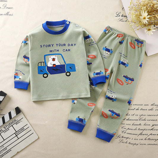 Pure cotton boys and girls autumn clothes baby home clothes