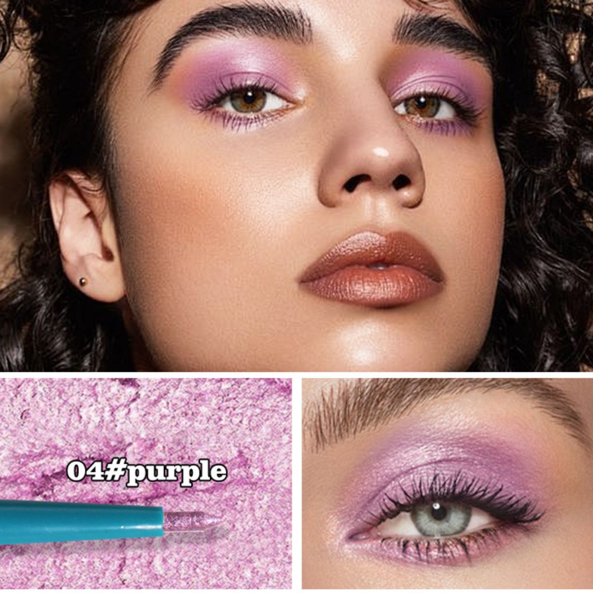 Eyeshadow stick for eye bags with pearlescent glitter and non-smudge makeup