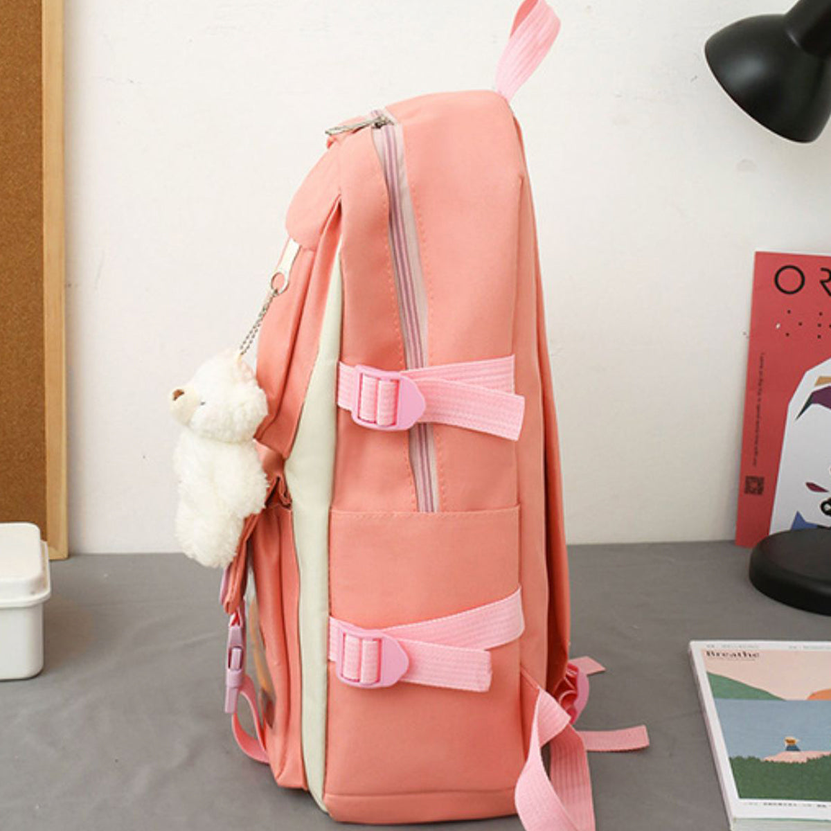 Children's Pure Cotton Solid Color School Bag Set