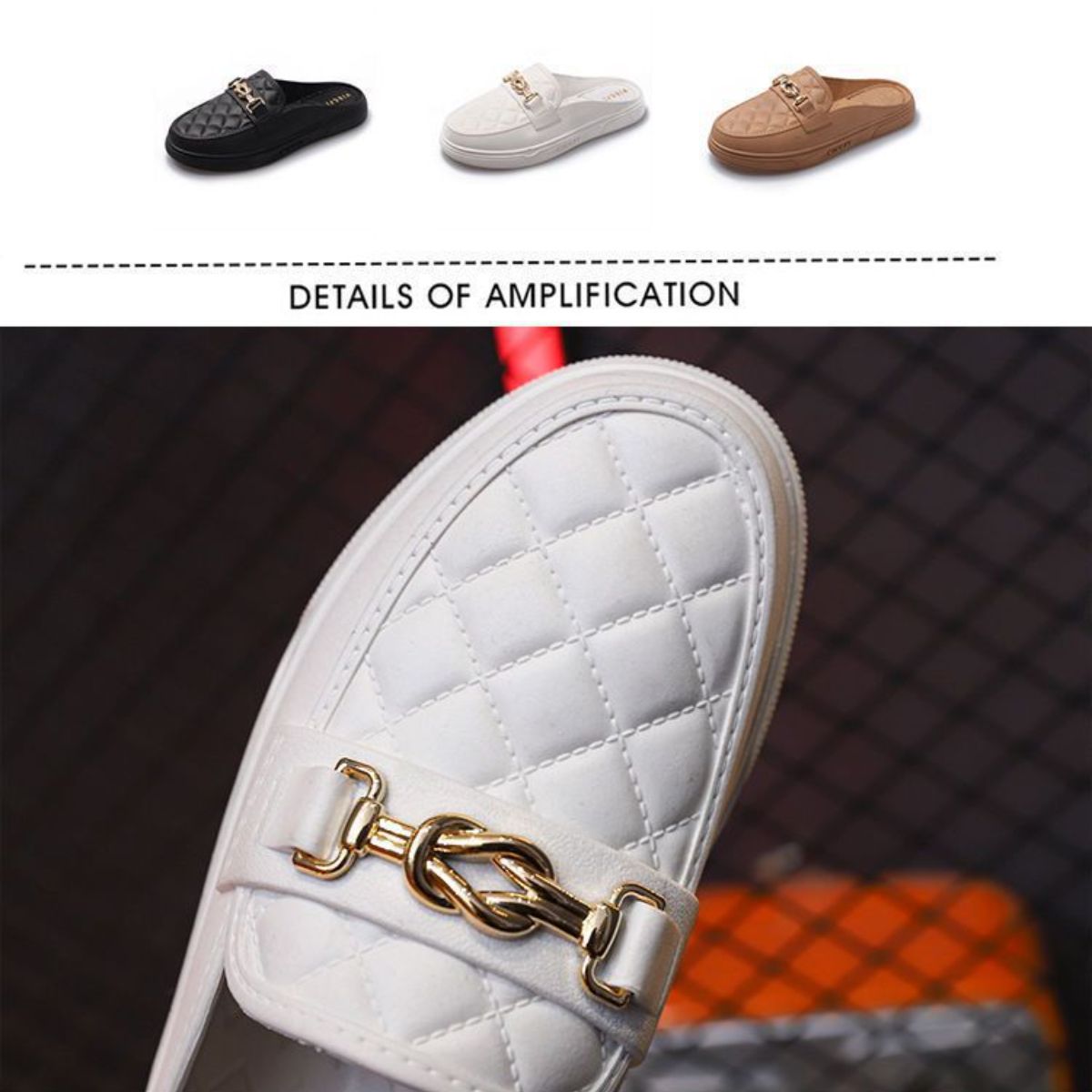 Height-enhancing fashionable closed-toe half-slippers