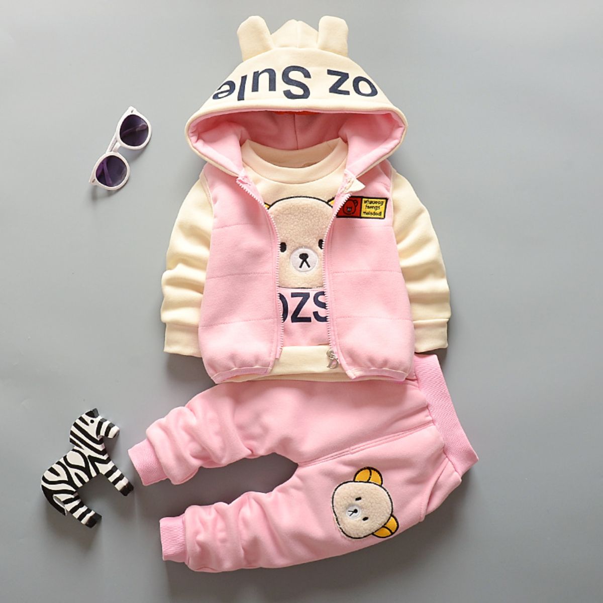 Girls and boys spring and autumn three piece suit