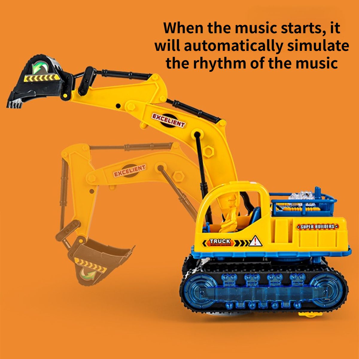 Electric sound and light engineering excavator toy