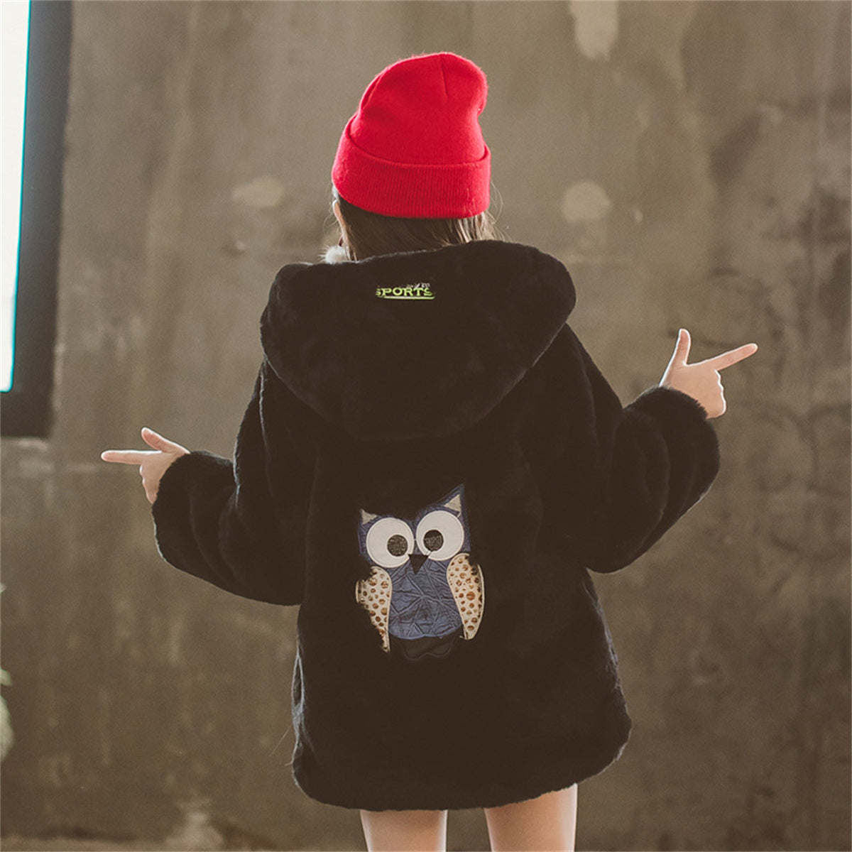 Children's thickened velvet winter coat for middle and large children autumn and winter fashion coat