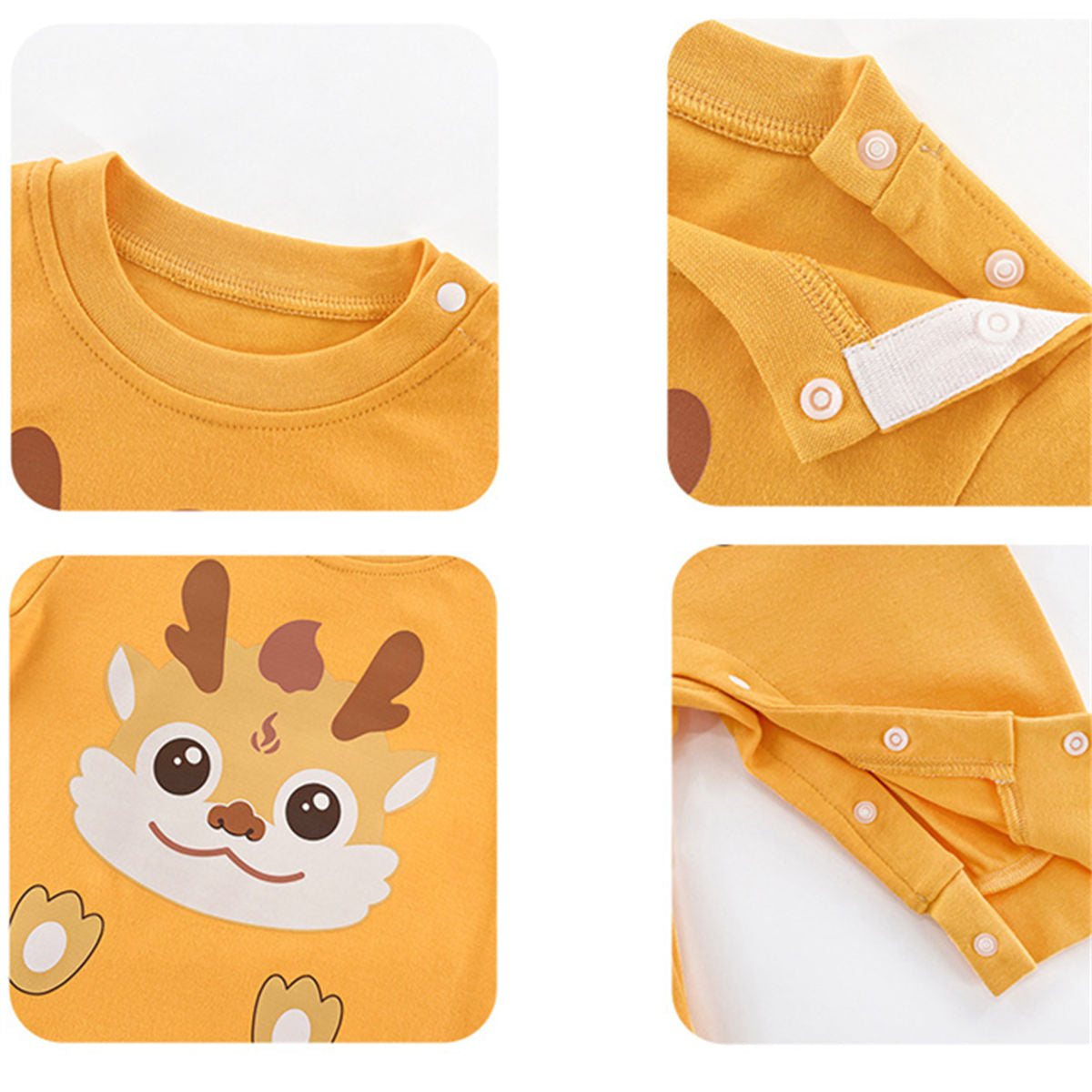 Newborn Double-sided Cartoon Tiger Cotton Romper