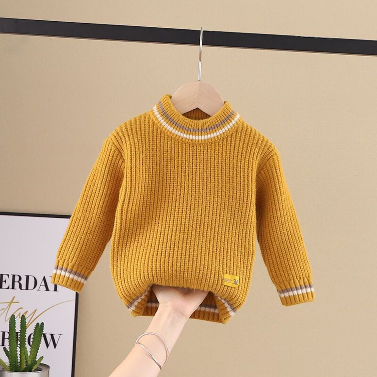 Children's sweater pullover boy knitted round neck toddler girl bottoming shirt