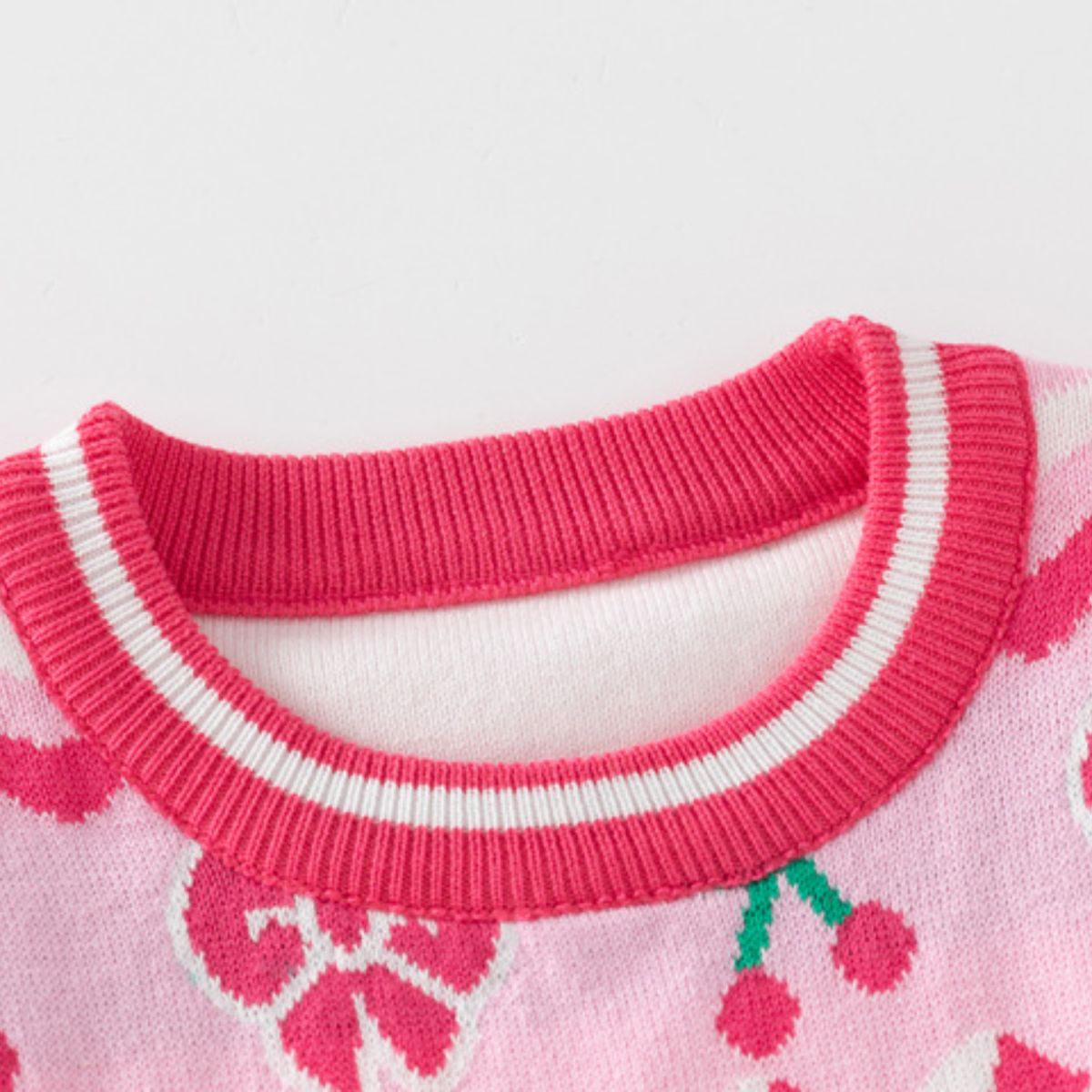 Girls' strawberry bear bottoming sweater