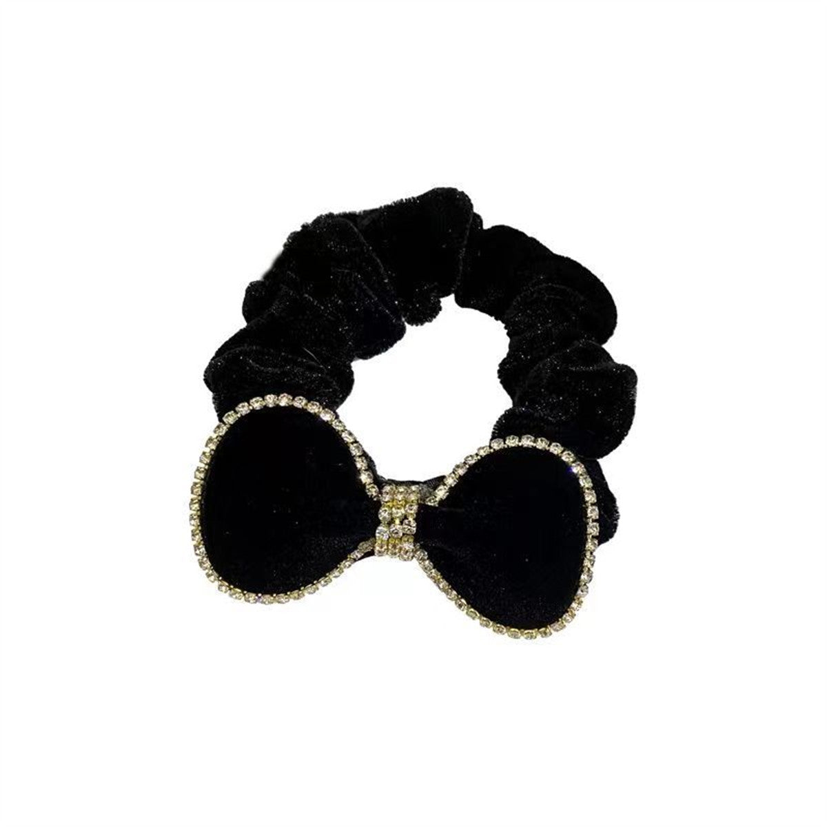 Women's velvet hair tie elegant and exquisite bow diamond hair tie