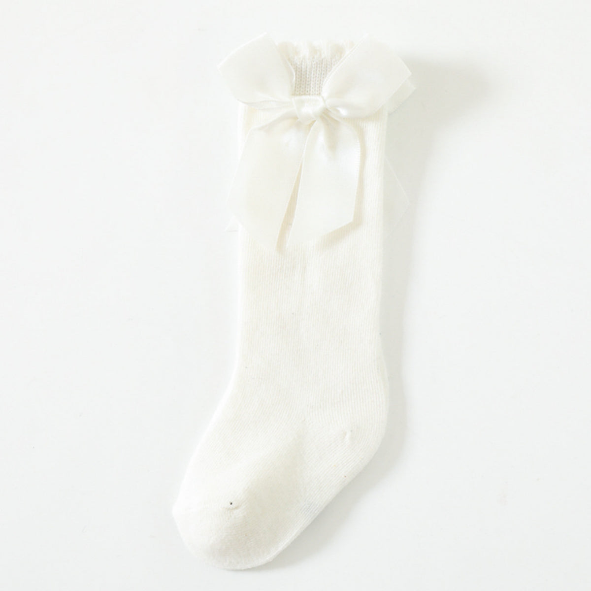 Baby Girl Solid Color Bowknot Decor Socks