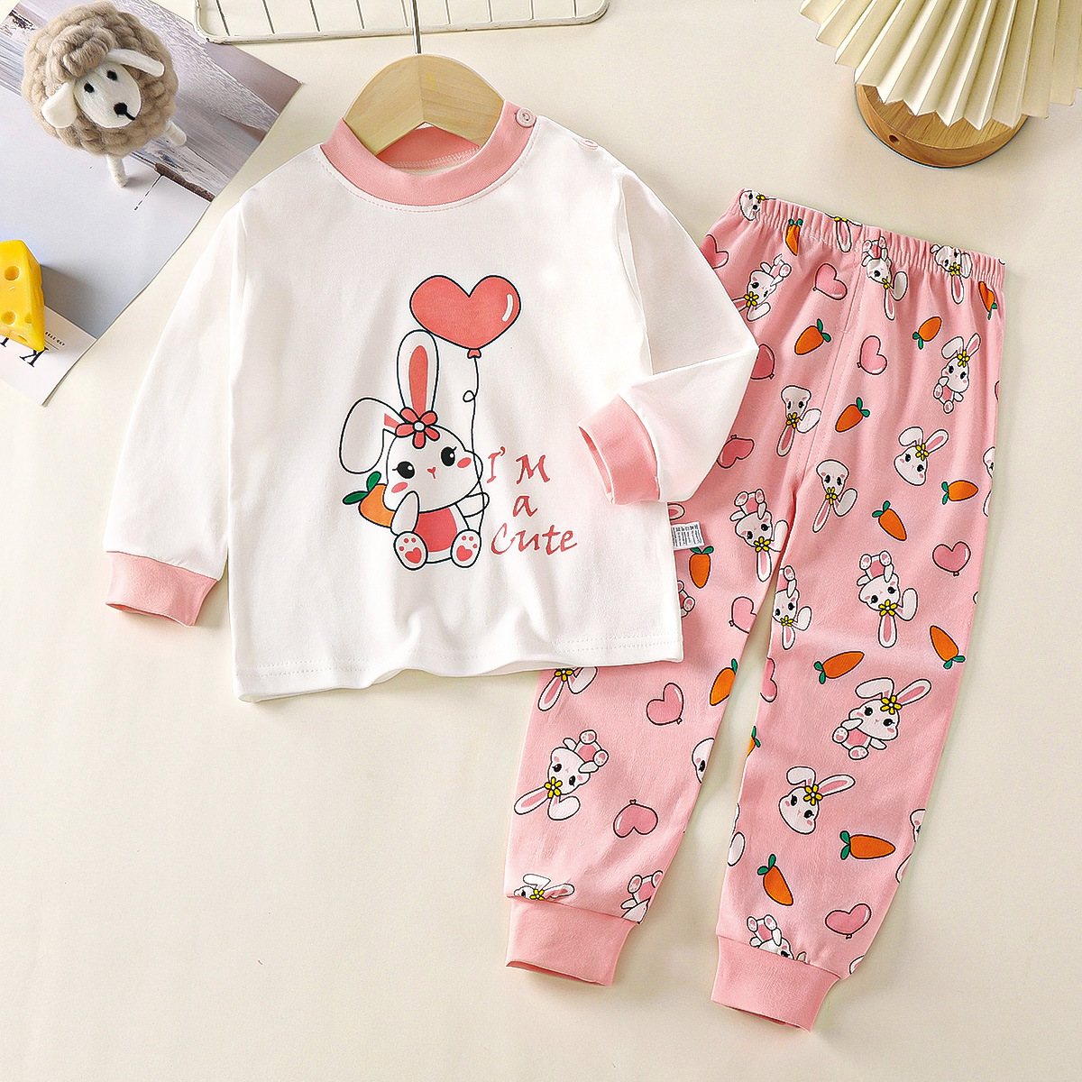 Cute bunny girl pure cotton soft home wear set